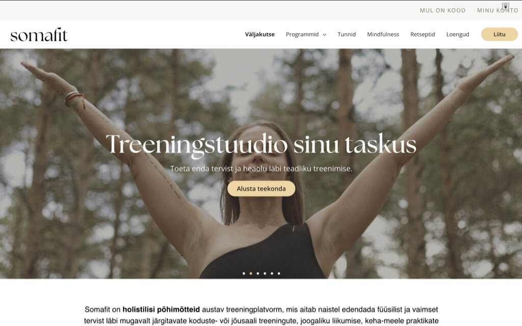 Somafit on holistiline treeningportaal, mis teenindab umbes tuhandet maksvat kasutajat
