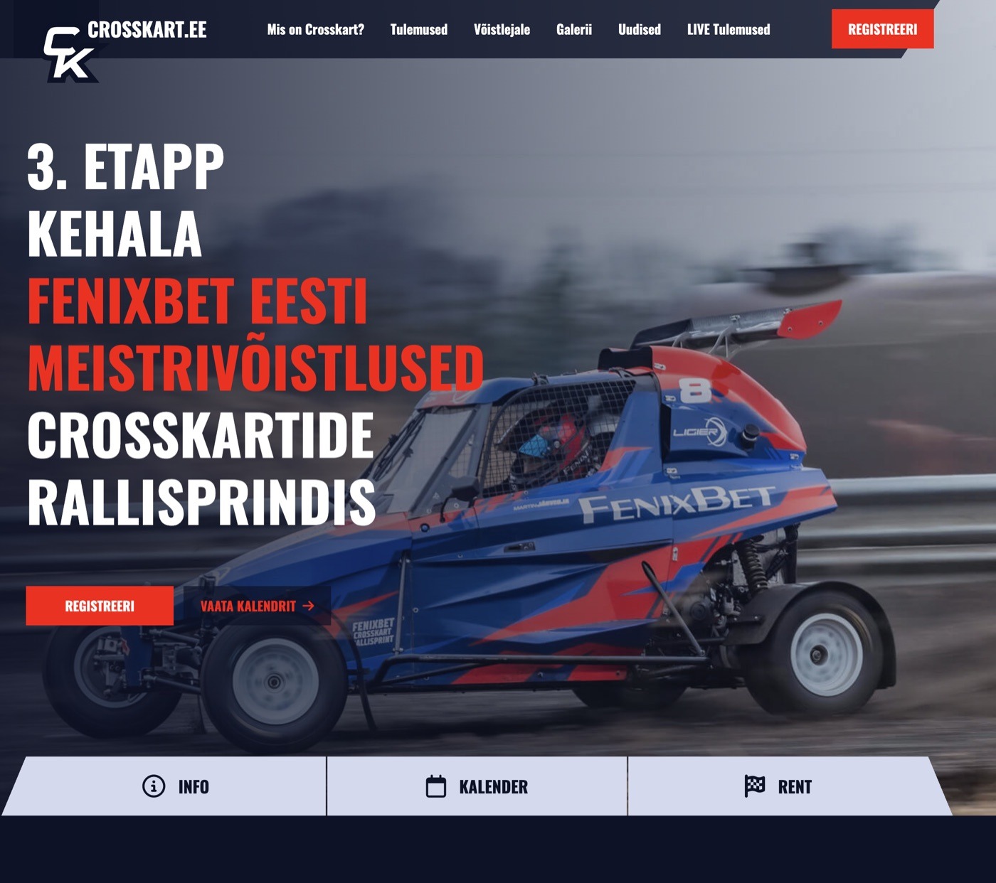 Tööd 12 Crosskart Eesti rallisarja WordPressi koduleht